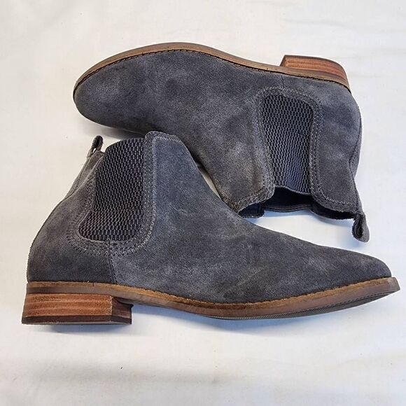Toms Ella Womens Casual Slip On Chelsea Ankle Bootie Grey Suede Low Heels Size 7 - Picture 7 of 13